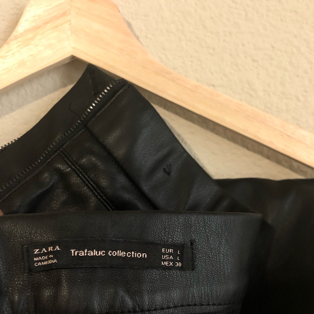 zara black leather pants